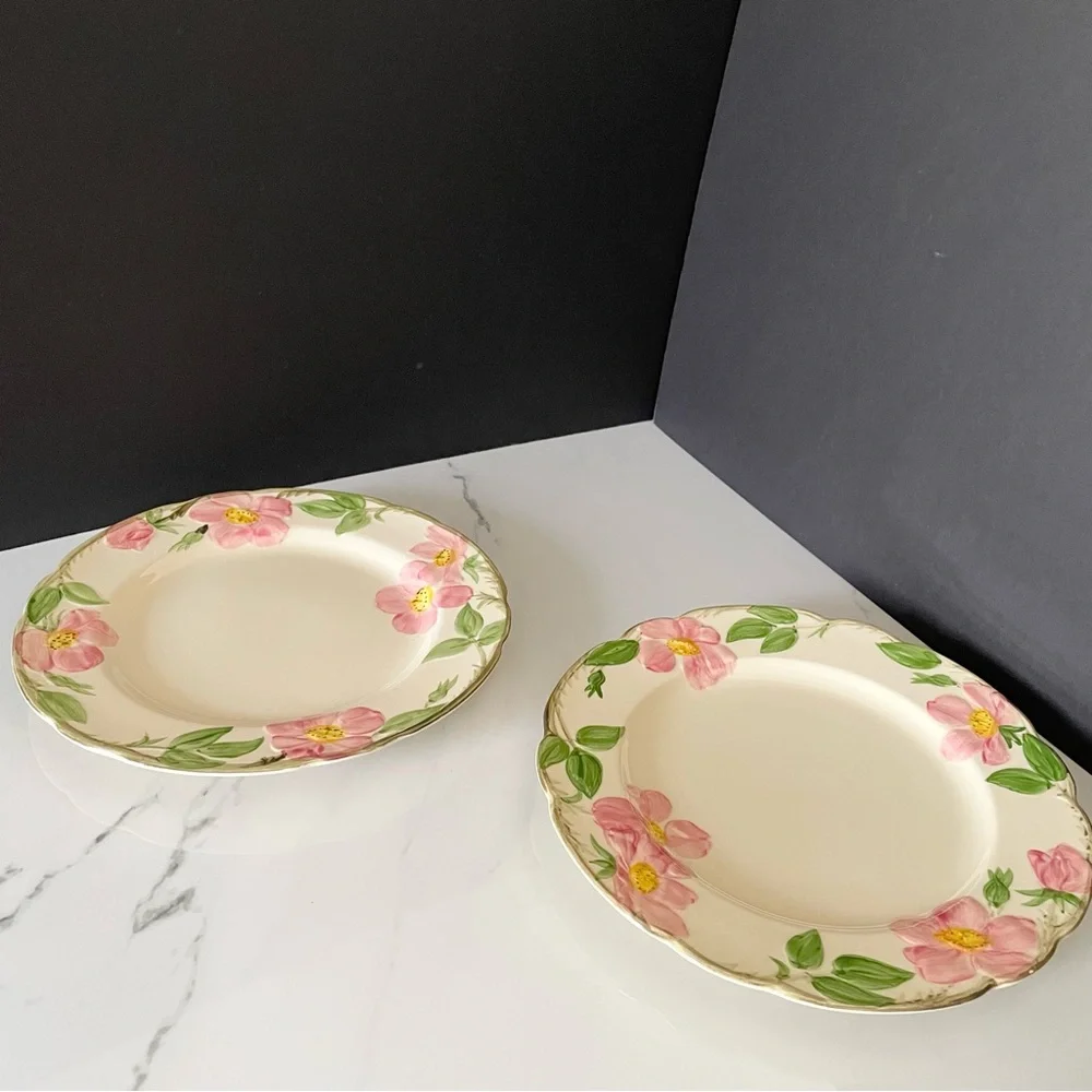 SET of 2 Vintage Desert Rose Dinner Plates by Franciscan